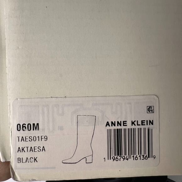 Anne Klein Taesa Square Toe Knee High Boots Block Heel Black Womens 6M NWB - Picture 9 of 11